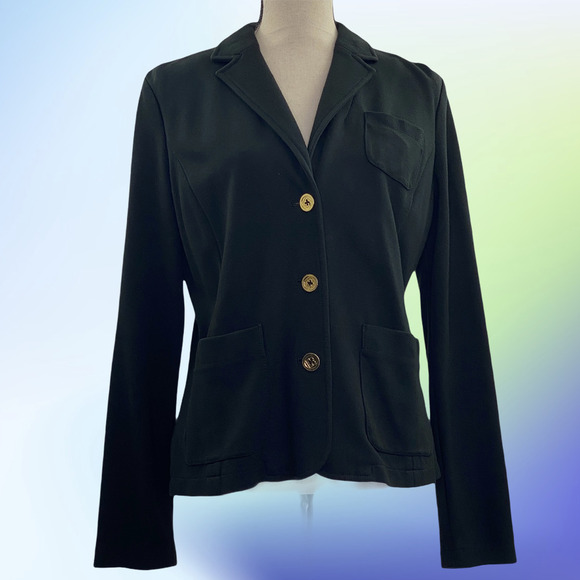 LIZ Claiborne Black 3-Button Blazer Jacket Medium - Picture 14 of 14